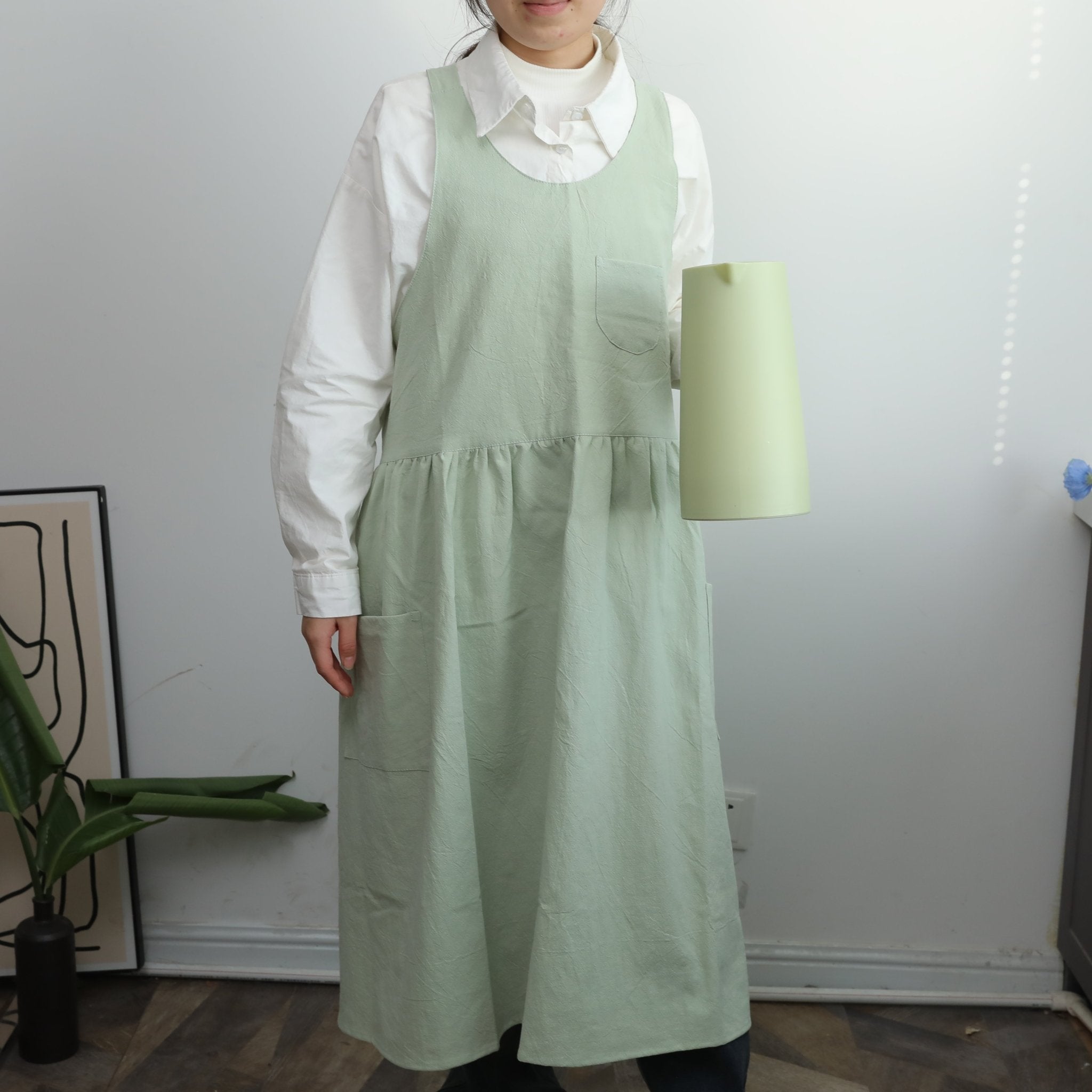 100% Cotton Cross - Back Pinafore Apron Dress - Hanee Aprons