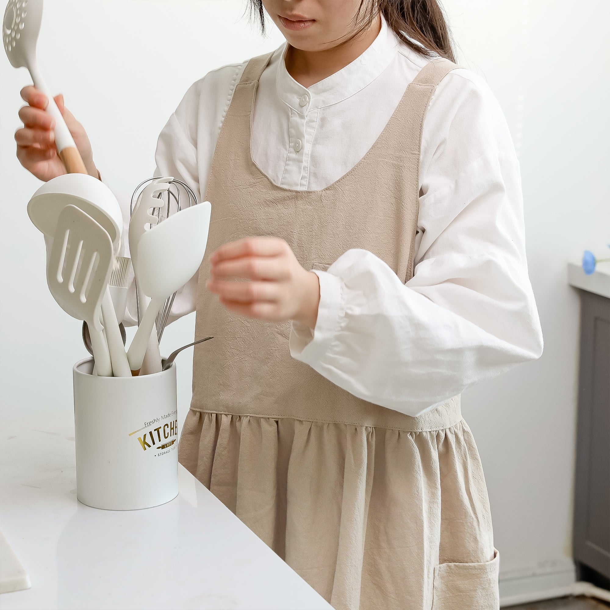 100% Cotton Cross - Back Pinafore Apron Dress - Hanee Aprons