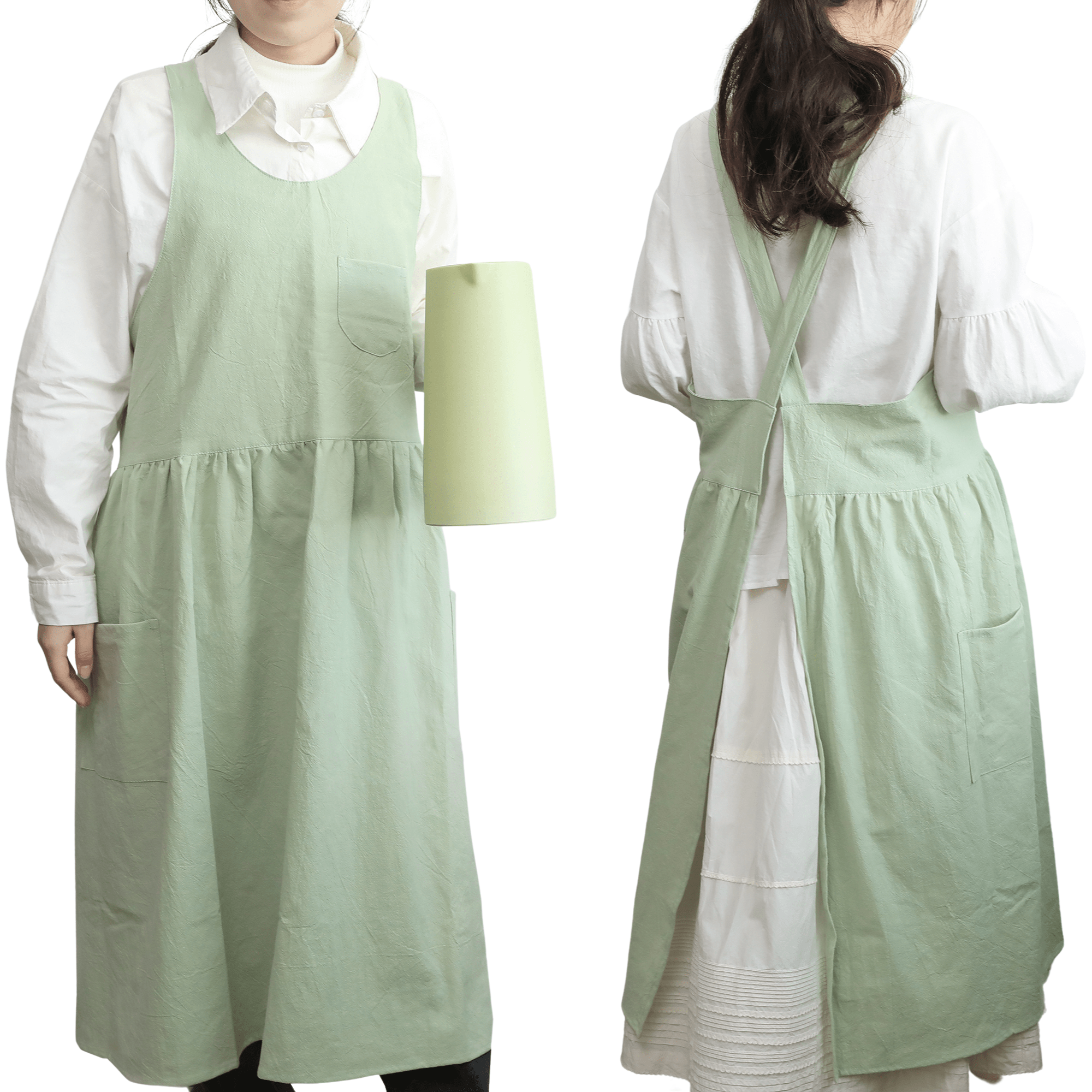100% Cotton Cross - Back Pinafore Apron Dress - Hanee Aprons