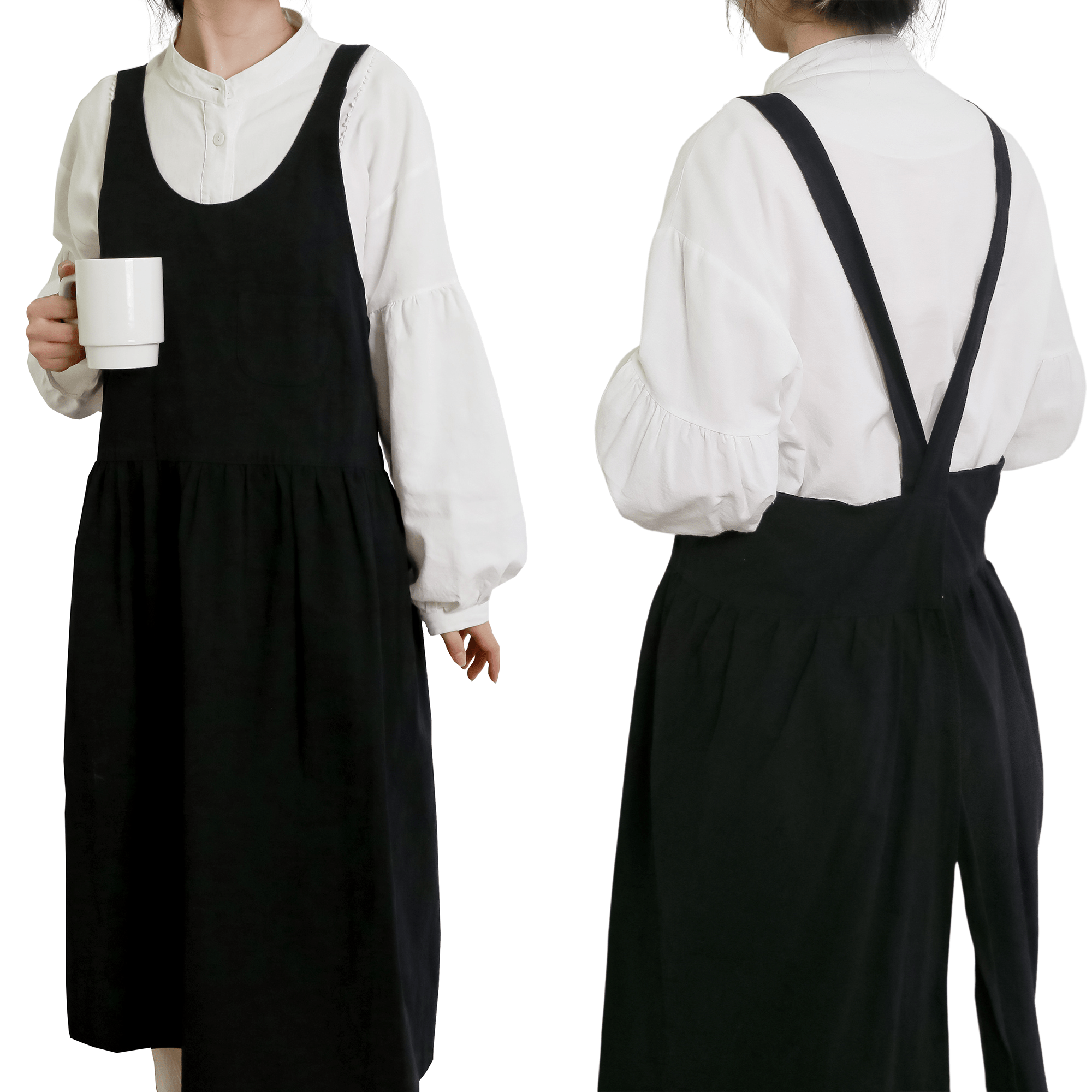 100% Cotton Cross - Back Pinafore Apron Dress - Hanee Aprons