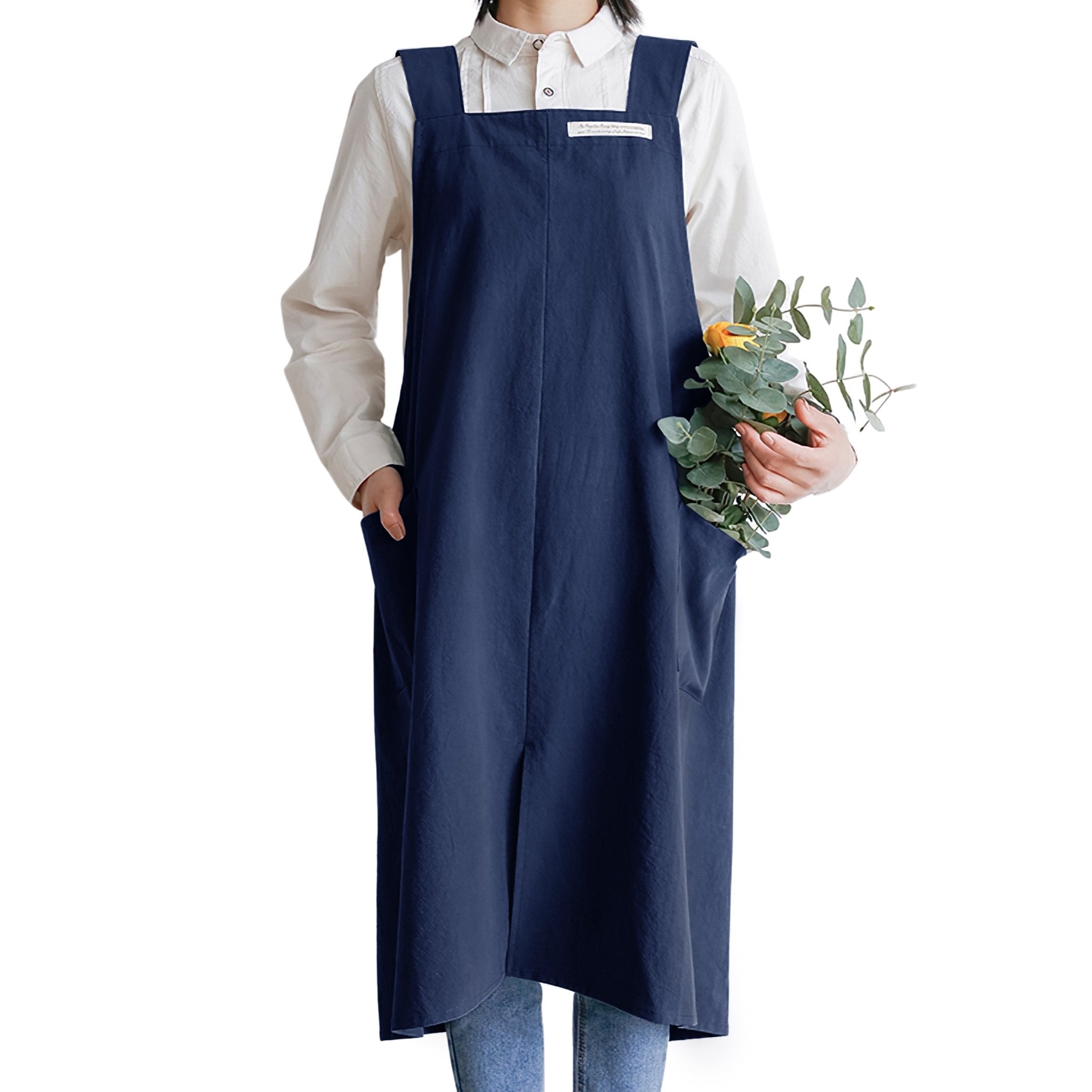100% Cotton No - Tie Cross - Back Aprons - Hanee Aprons