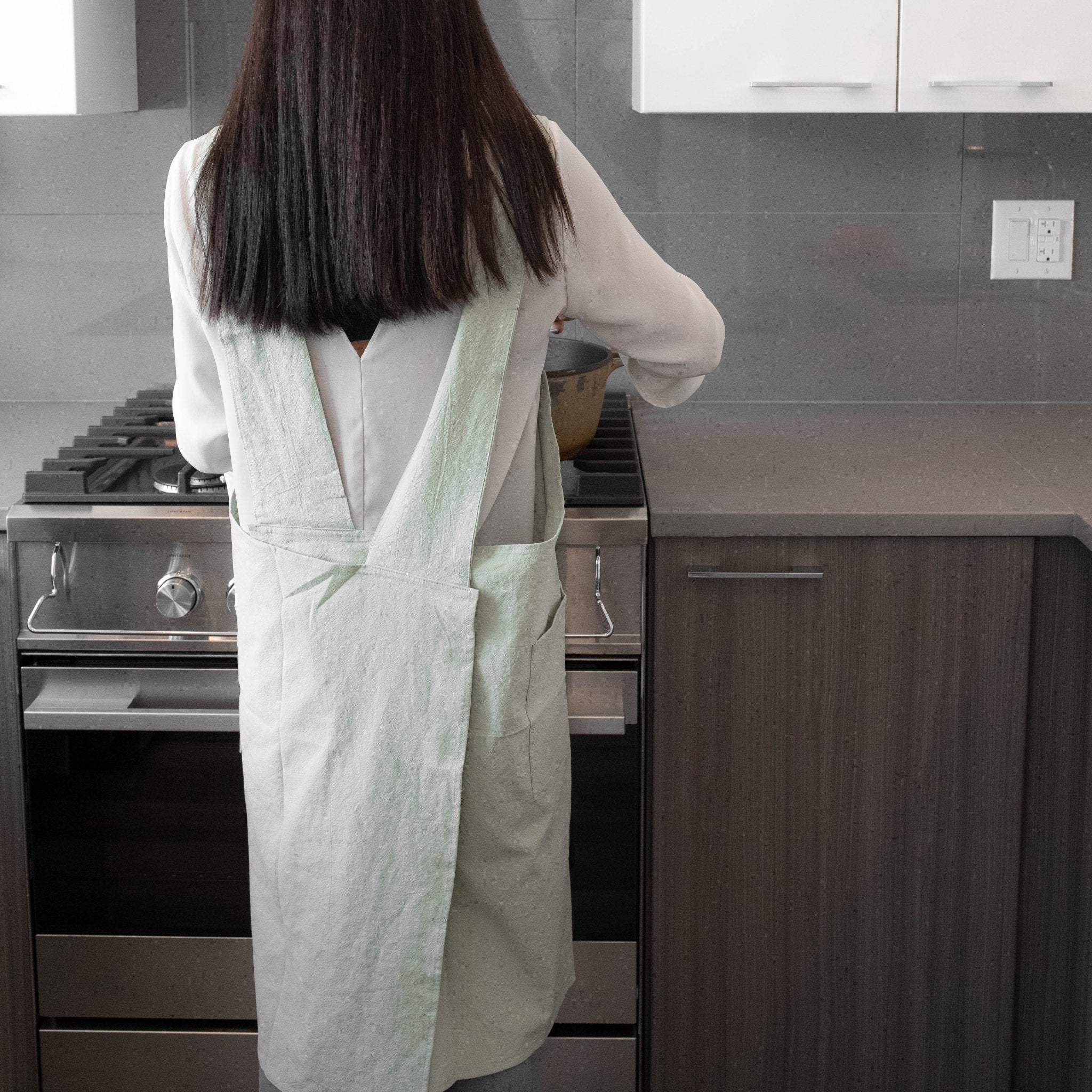 100% Cotton No - Tie Cross - Back Aprons - Hanee Aprons