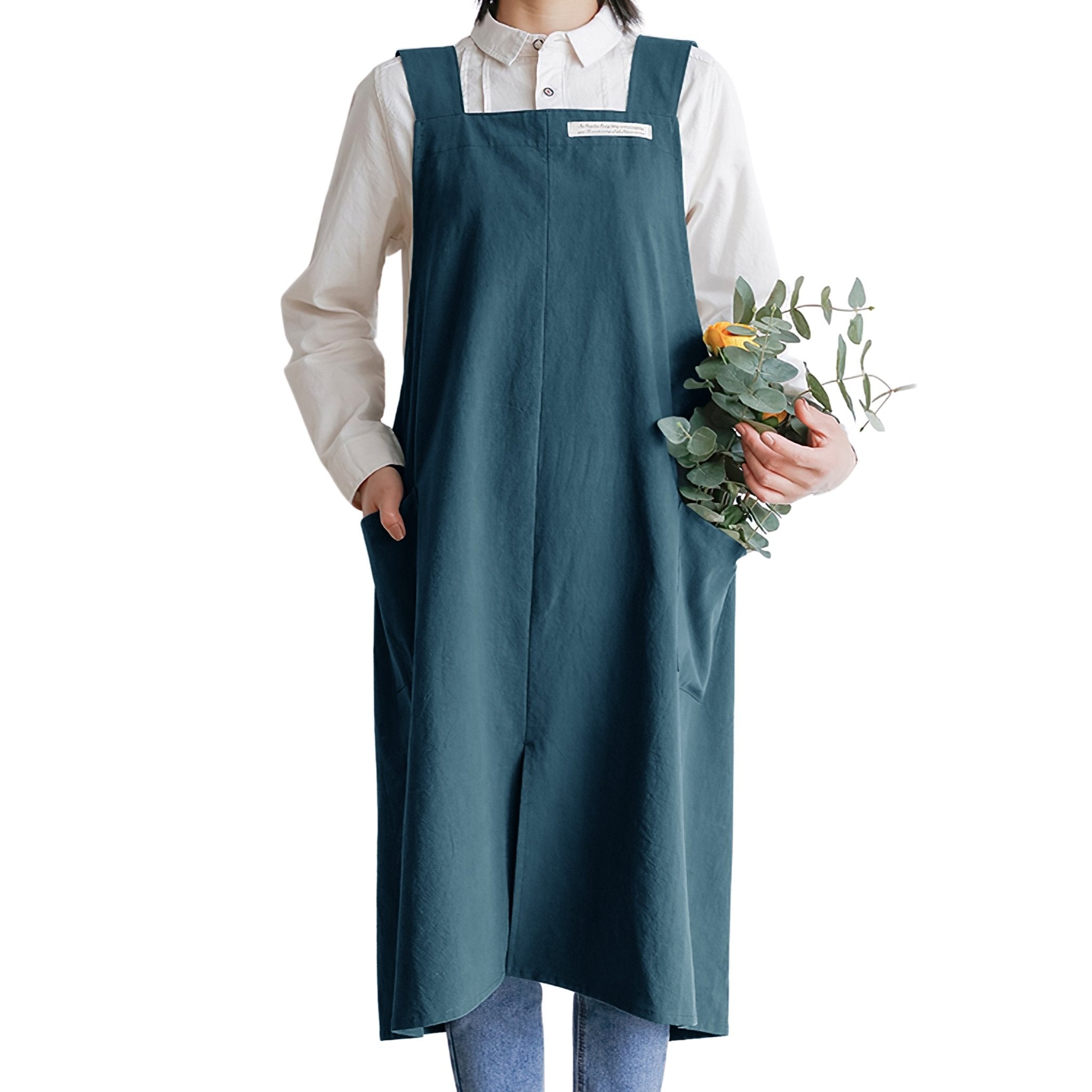 100% Cotton No - Tie Cross - Back Aprons - Hanee Aprons