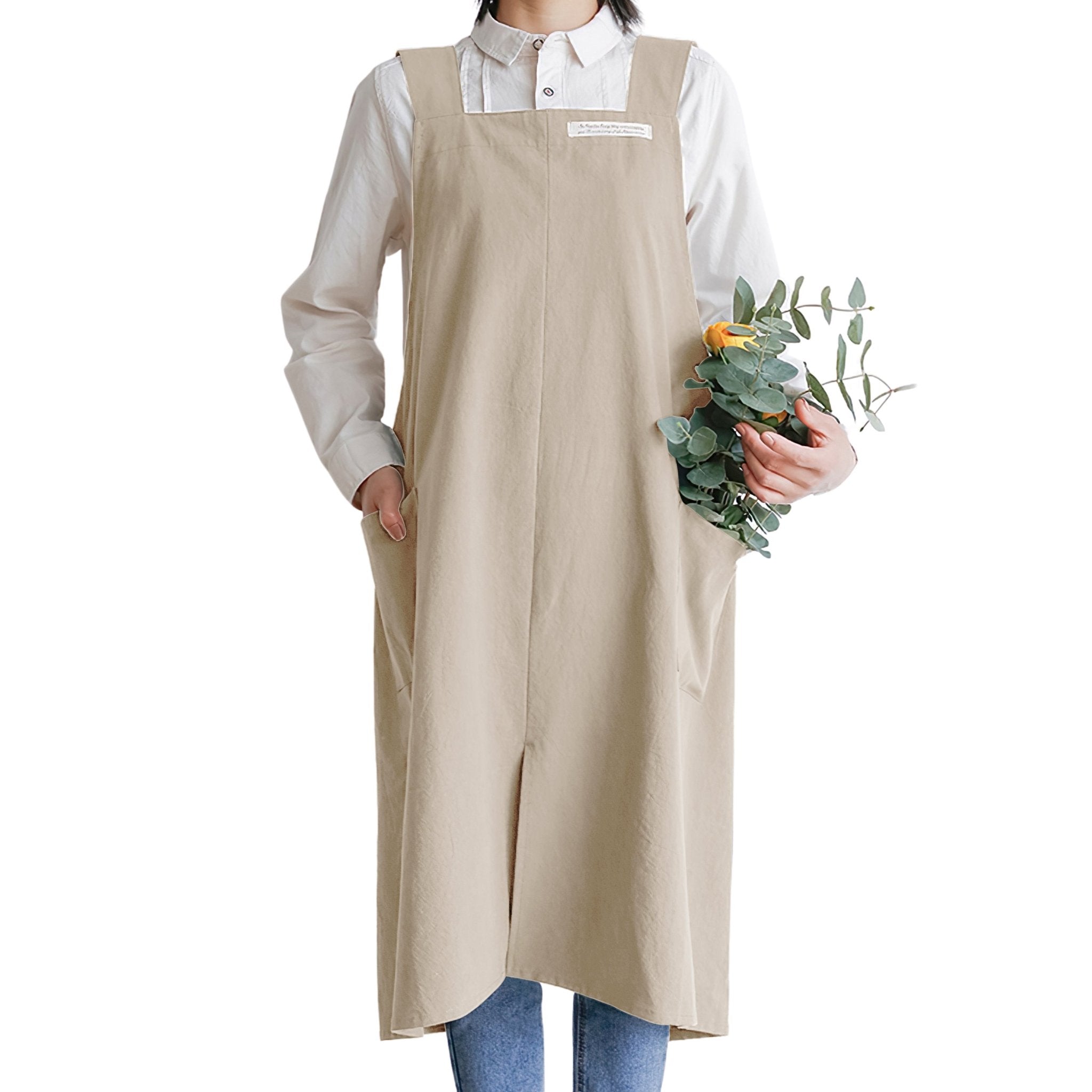 100% Cotton No - Tie Cross - Back Aprons - Hanee Aprons