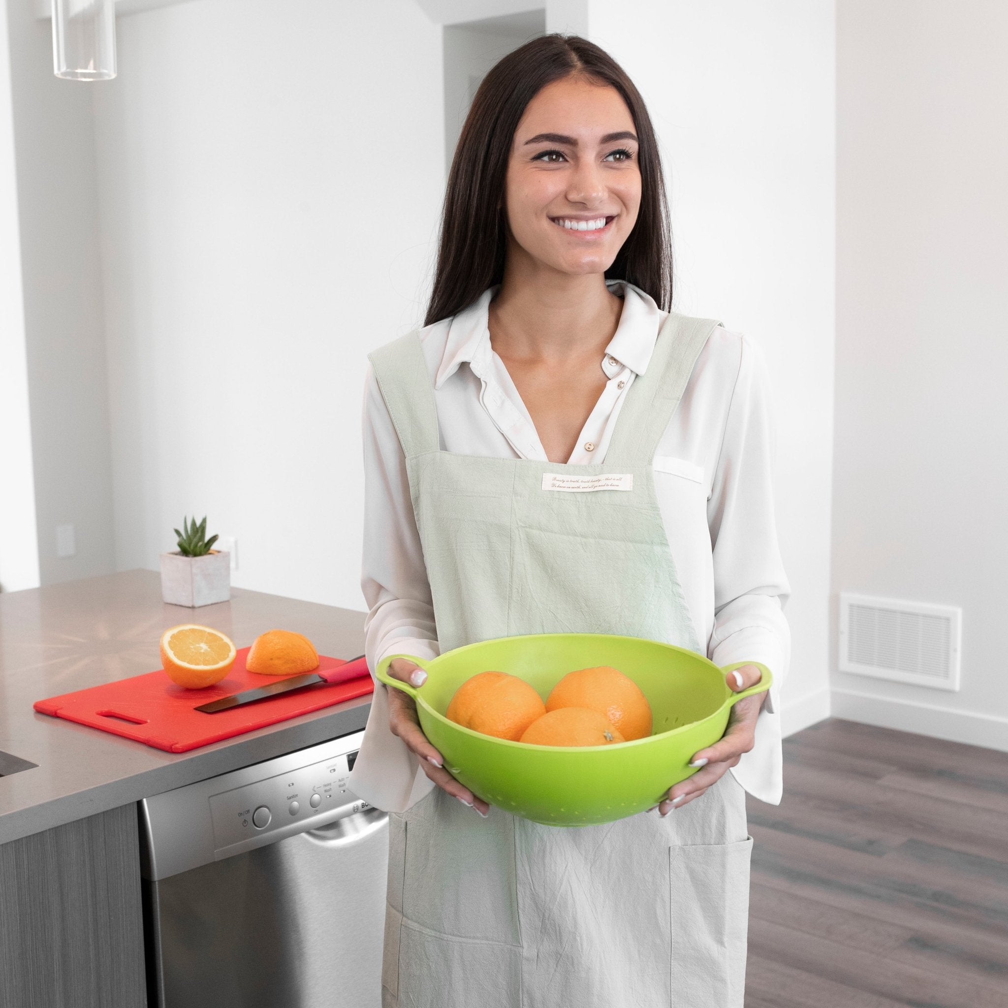 100% Cotton No - Tie Cross - Back Aprons - Hanee Aprons