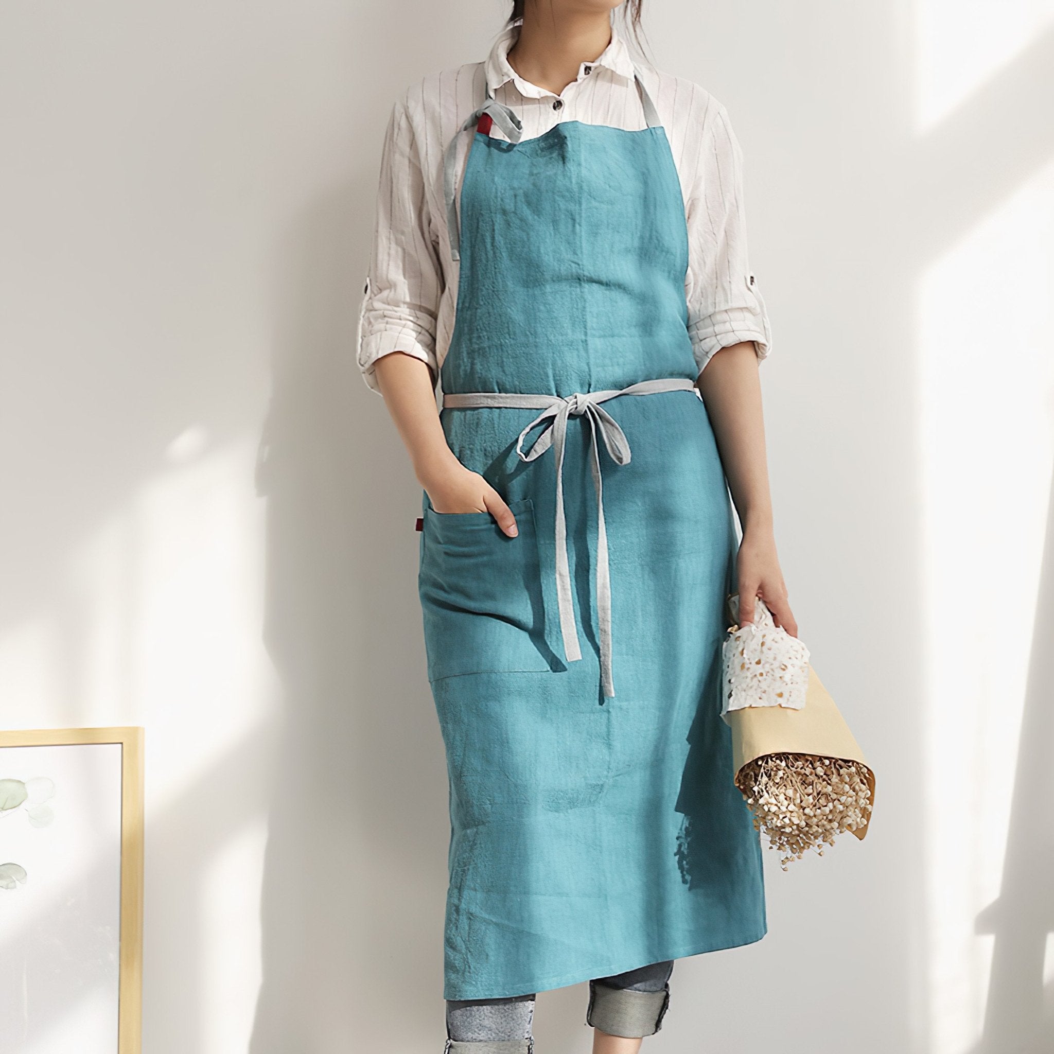 Cotton - Linen Blend Aprons 80% Linen & 20% Cotton - Hanee Aprons