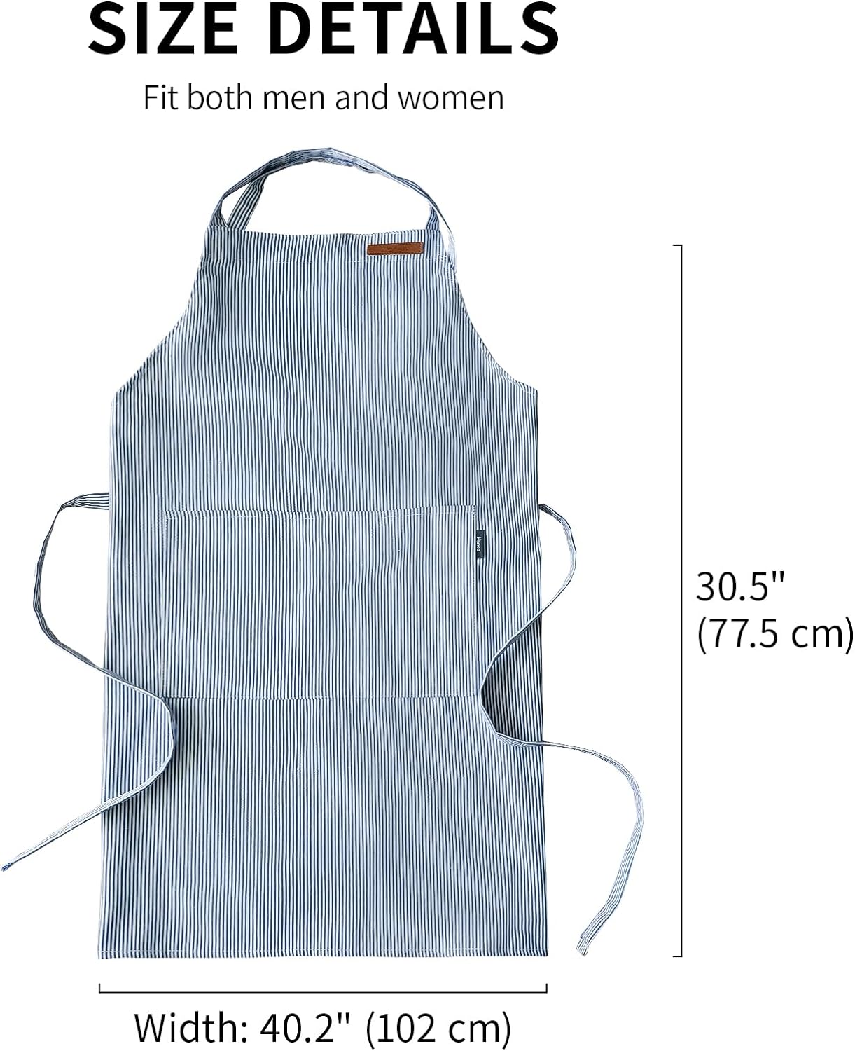 Striped Cotton Canvas Cross - Back Aprons - Hanee Aprons