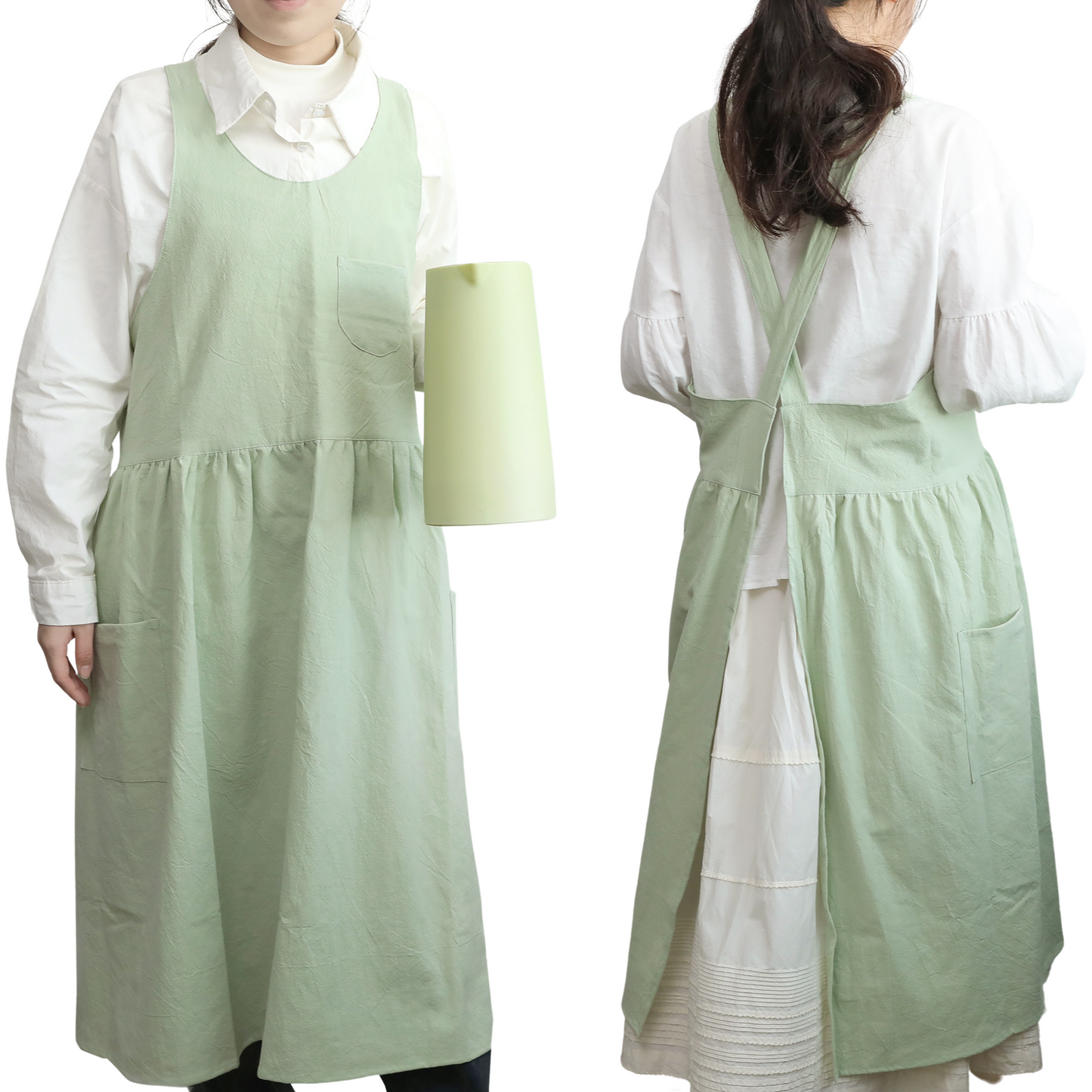 100% Cotton Cross-Back Pinafore Apron Dress