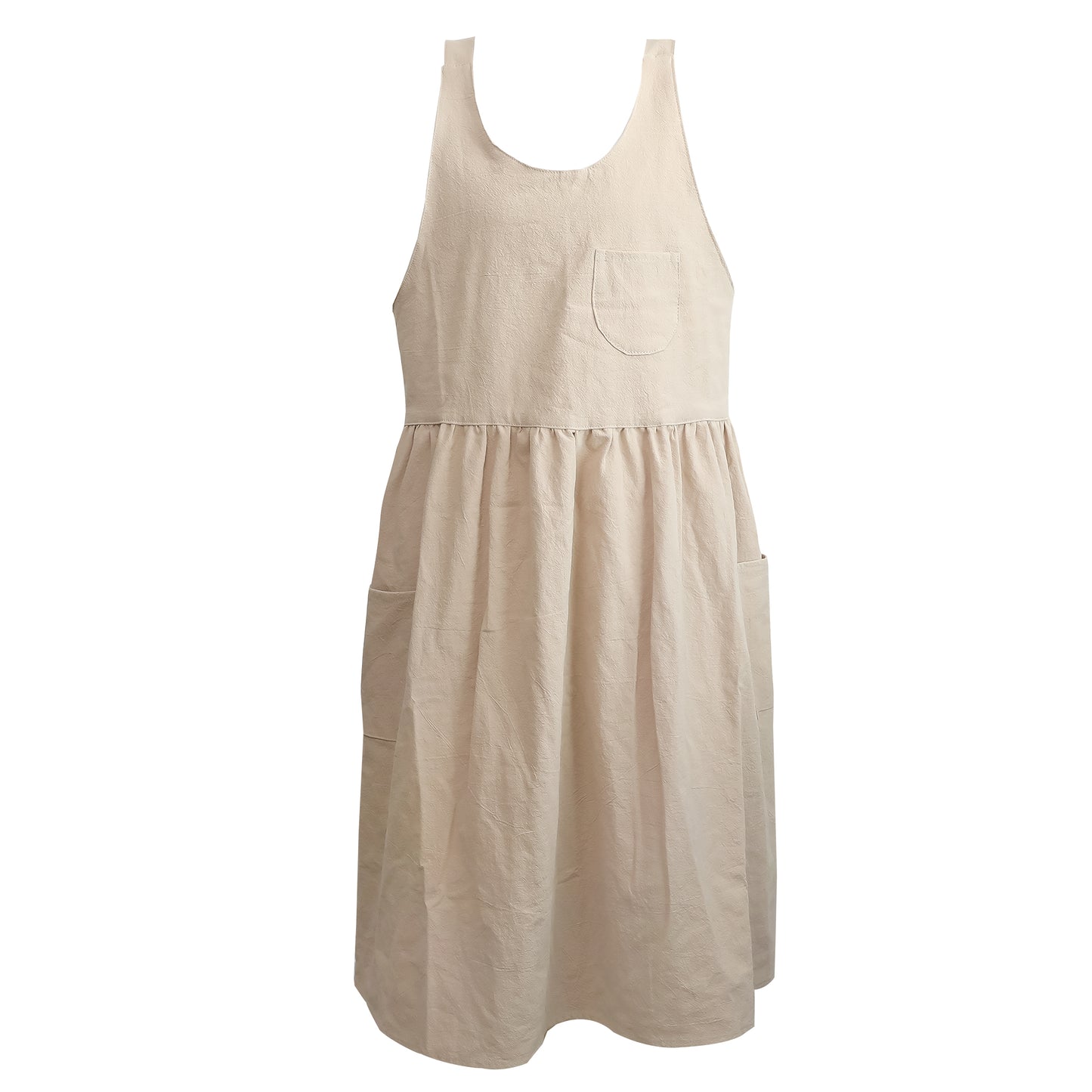 100% Cotton Cross-Back Pinafore Apron Dress