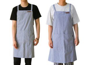 Striped Cotton Canvas Cross-Back Aprons