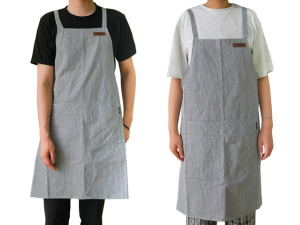 Striped Cotton Canvas Cross-Back Aprons