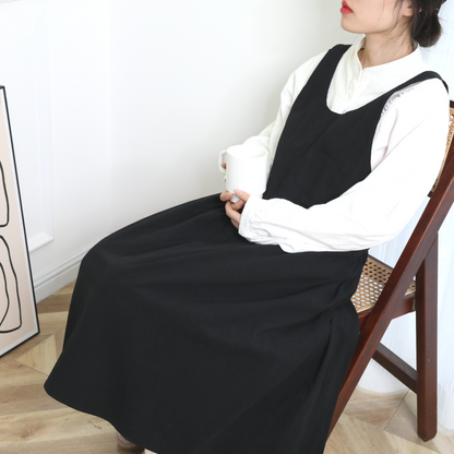 100% Cotton Cross-Back Pinafore Apron Dress