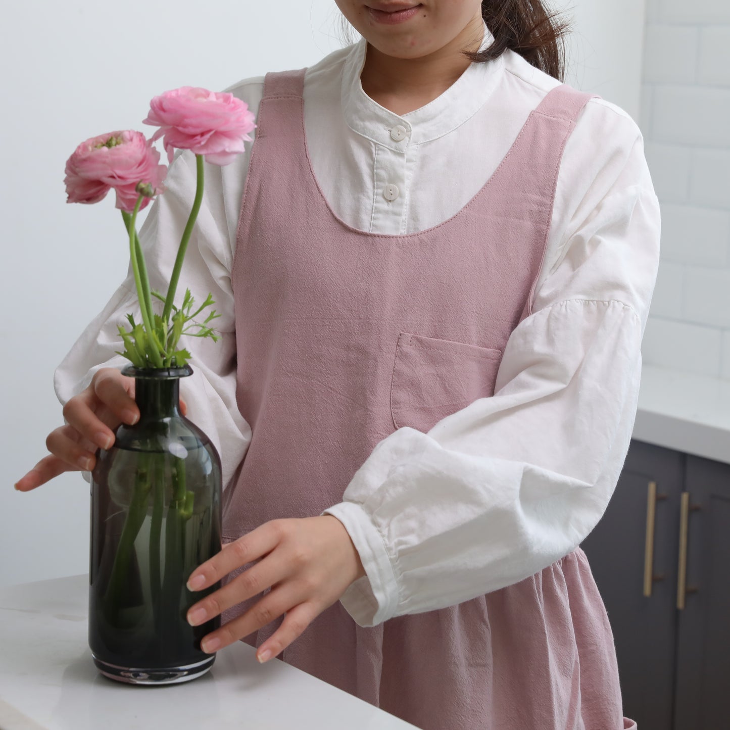 100% Cotton Cross-Back Pinafore Apron Dress