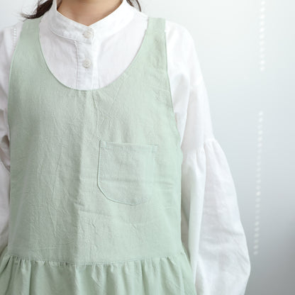 100% Cotton Cross-Back Pinafore Apron Dress