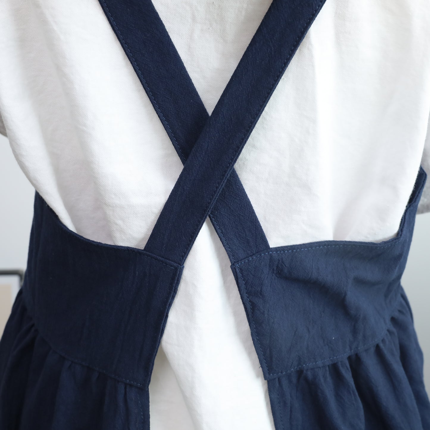 100% Cotton Cross-Back Pinafore Apron Dress